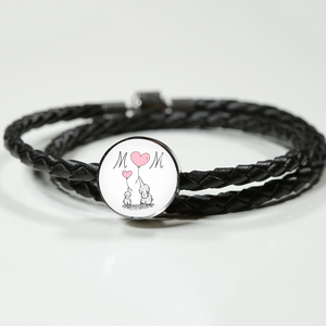 Mom Leather Charm Bracelet