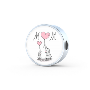 Mom Leather Charm Bracelet