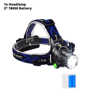RU 5000LM Cree XML-L2 XM-L T6 Led Headlamp Zoomable Waterproof