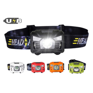 LED Body Motion Sensor Headlamp Rechargeable With USB Charging
