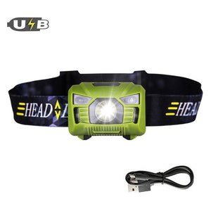 LED Body Motion Sensor Headlamp Rechargeable With USB Charging