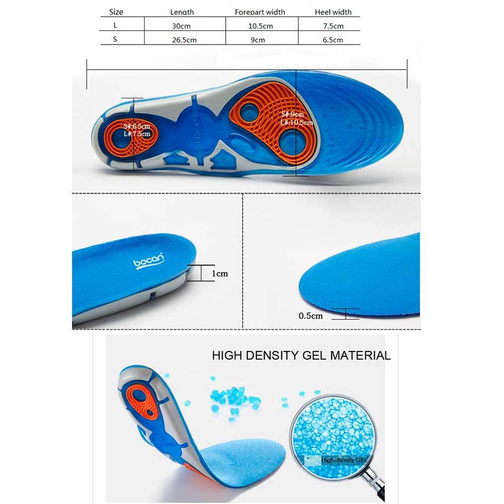 Gel Insoles Shock Absorption Soft Comfortable