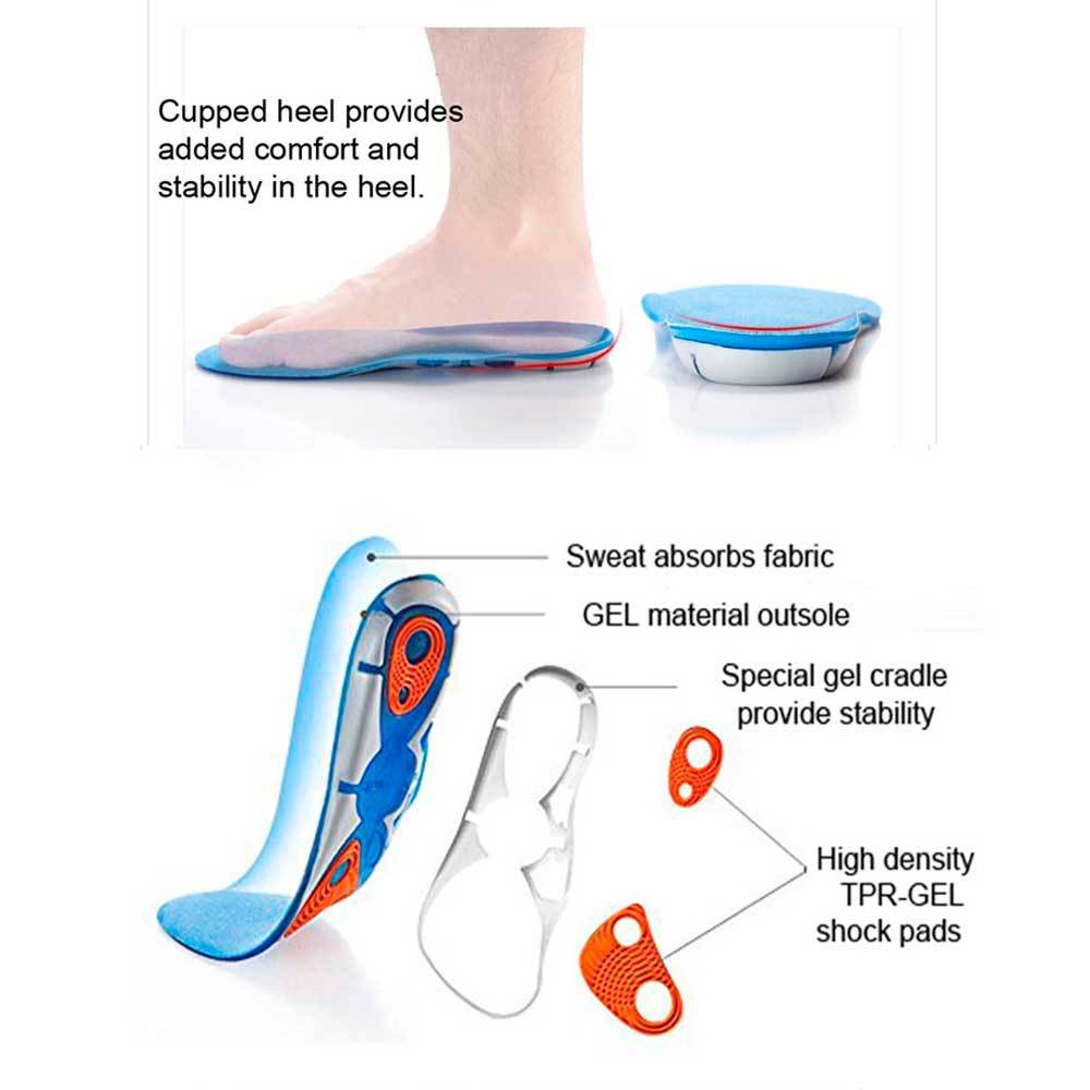 Gel Insoles Shock Absorption Soft Comfortable