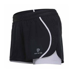 Women Running Sportswear False Two Pieces Compression Shorts