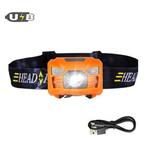 LED Body Motion Sensor Headlamp Rechargeable With USB Charging
