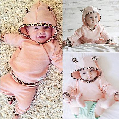Pink Leopard  Hoodie Set
