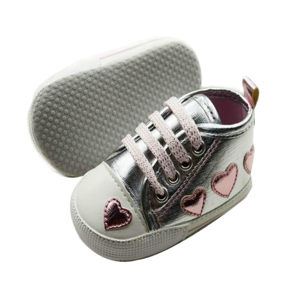 Silver/Pink Love First Walkers