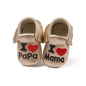 I Love Papa Mama Baby Shoes