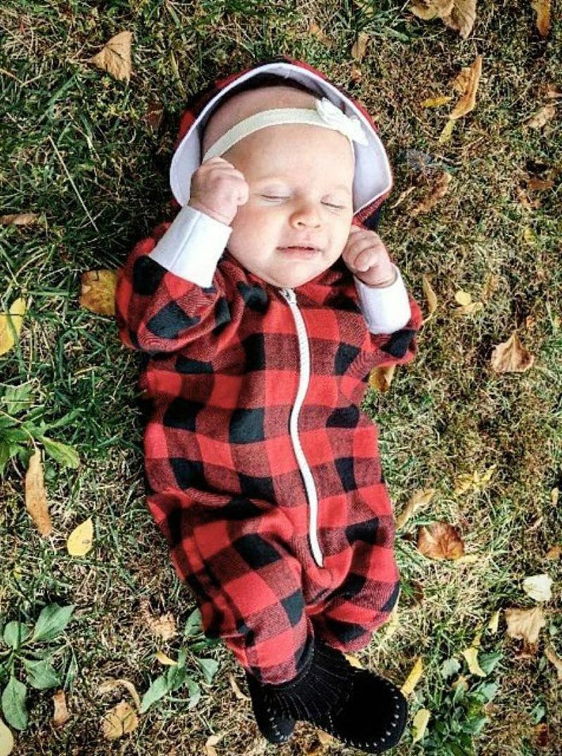 Checkered Hooded Romper