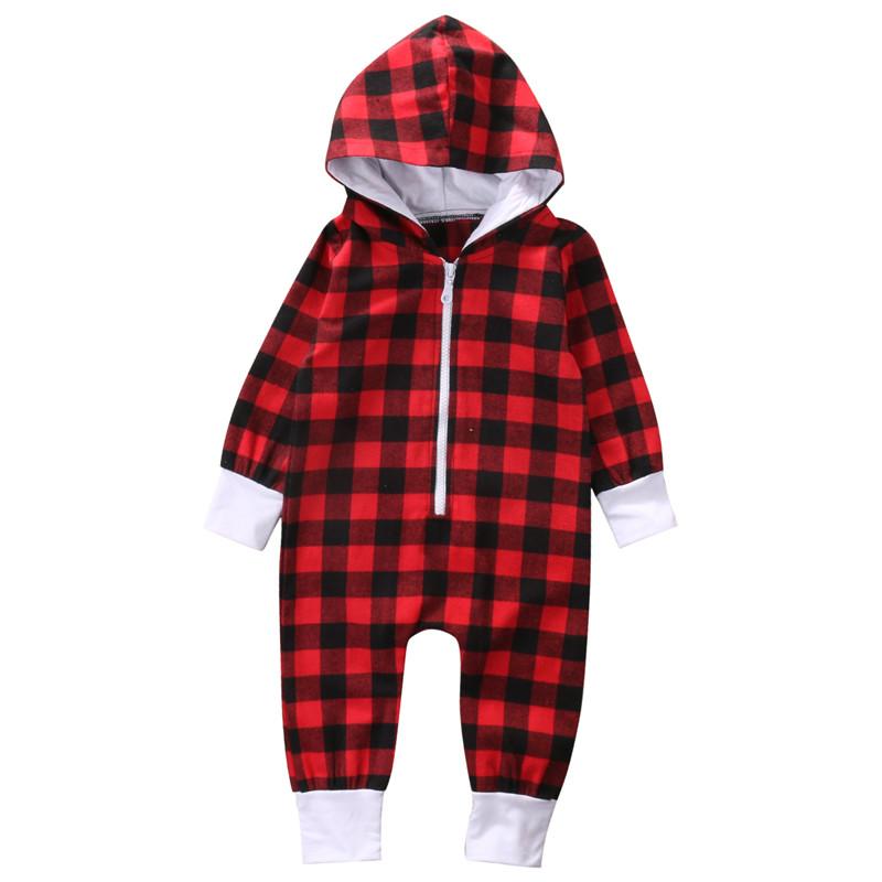 Checkered Hooded Romper