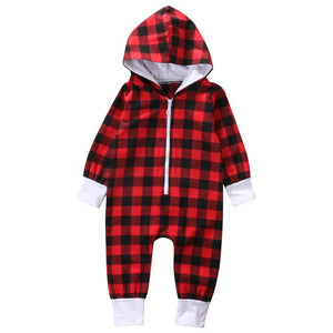 Checkered Hooded Romper