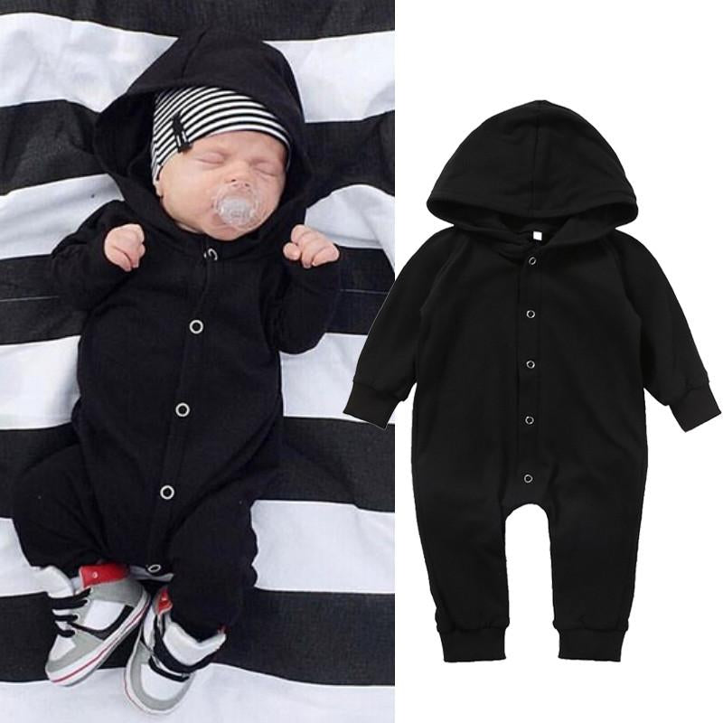 Basic Black Hooded Romper