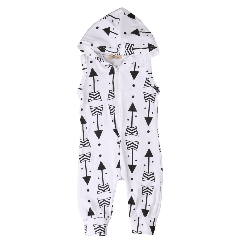 Hooded Arrow Sleeveless Romper