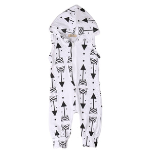 Hooded Arrow Sleeveless Romper