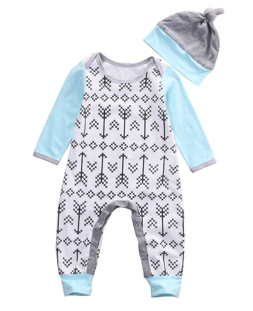 Arrows Blue Romper Set