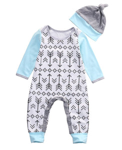 Arrows Blue Romper Set