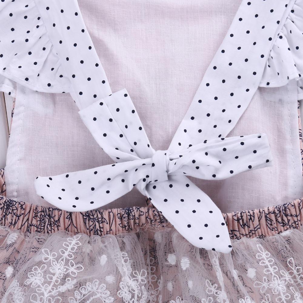 Pink Dot Lace Romper