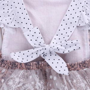 Pink Dot Lace Romper