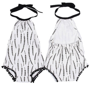 White Feathers Romper