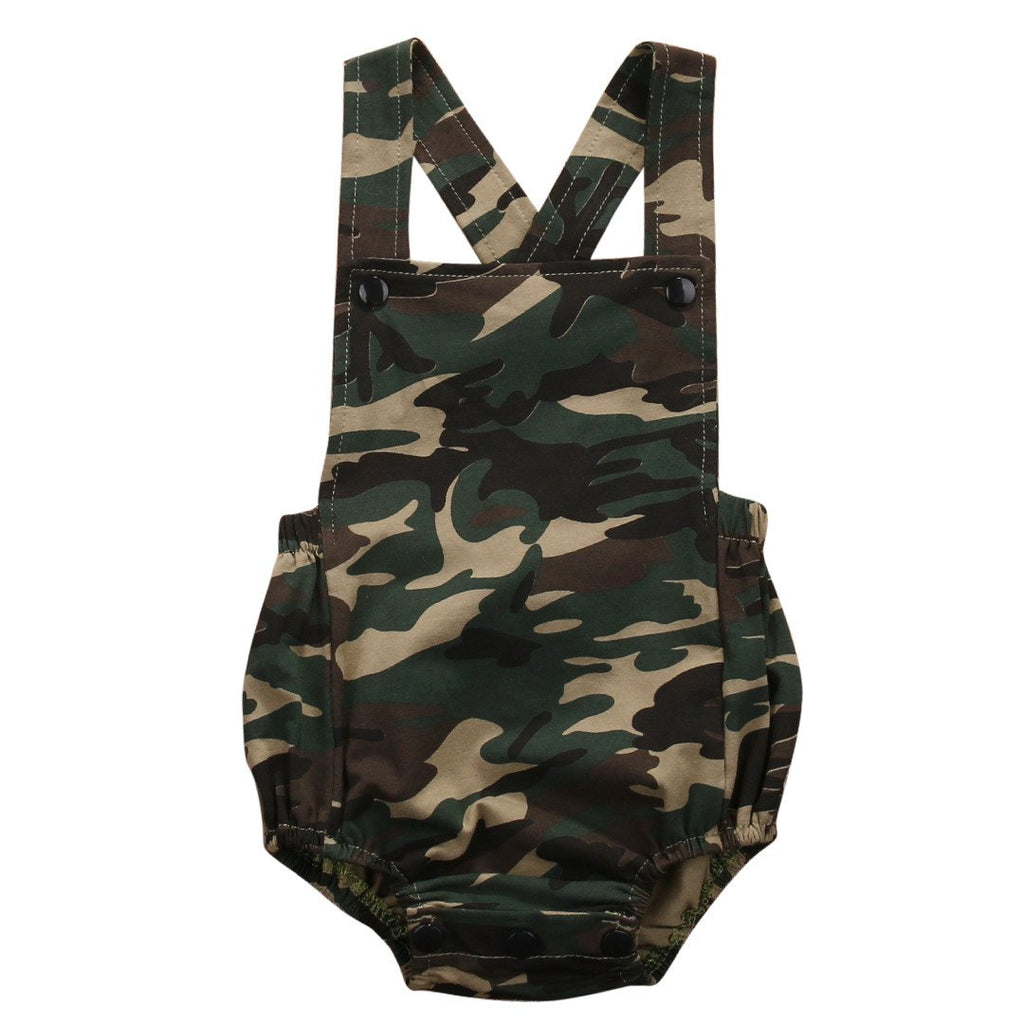 Camouflage Backless Romper