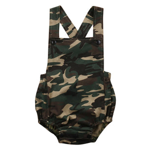 Camouflage Backless Romper