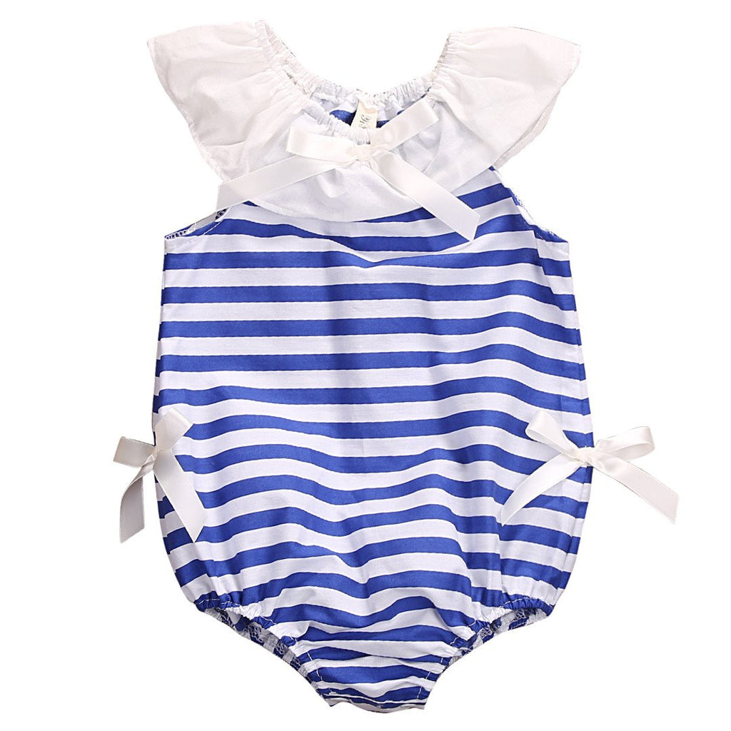 Blue White Romper