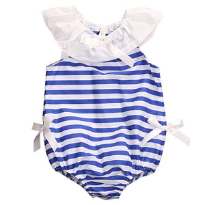 Blue White Romper
