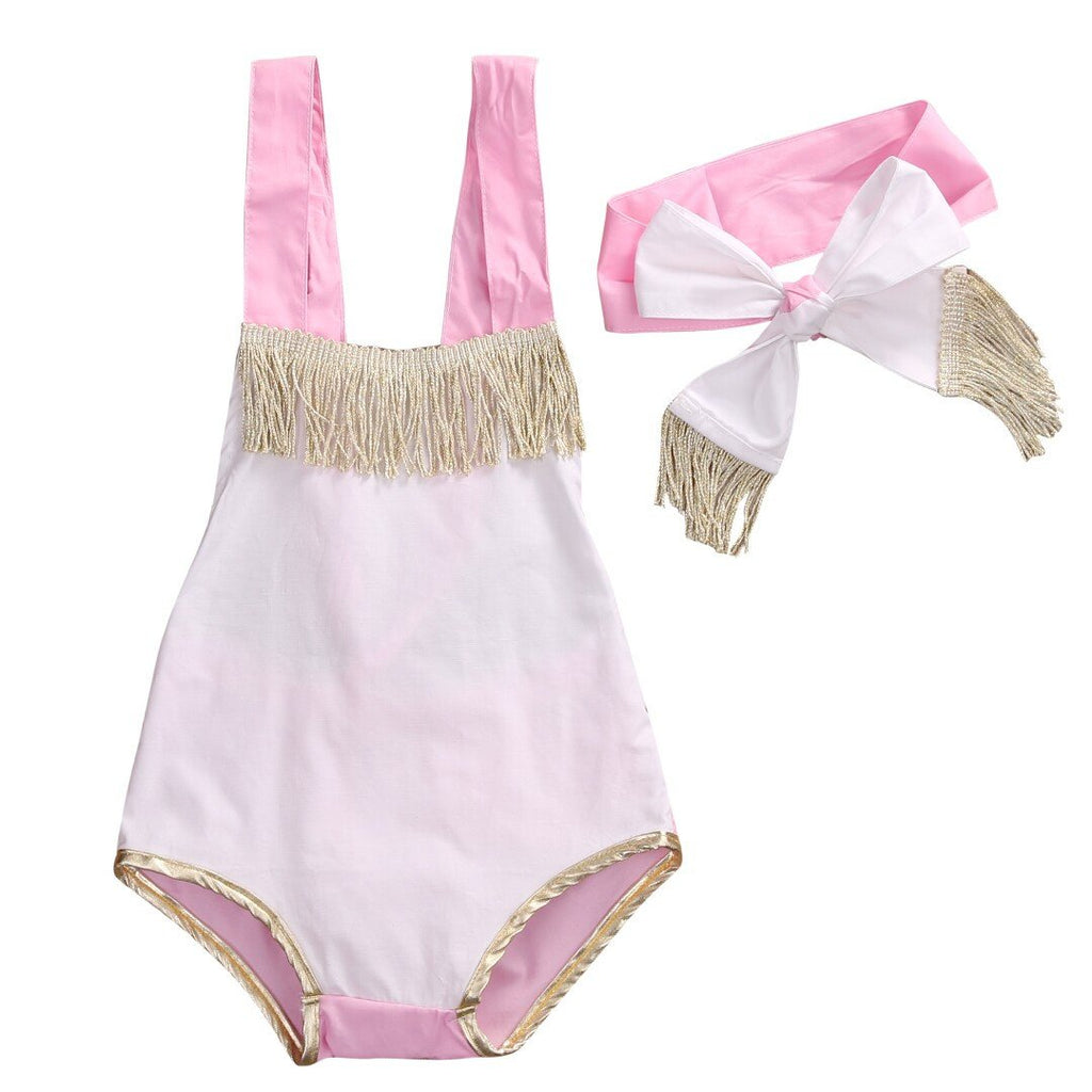 Pink Tassel Romper