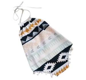 Geometric Halter Sunsuit