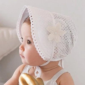 Spring Cap Summer Sweet Princess Hollow Baby Girls Hat Lace-up Beanie Cotton Bonnet Enfant Kids Flower Beanie Lace Floral Cap