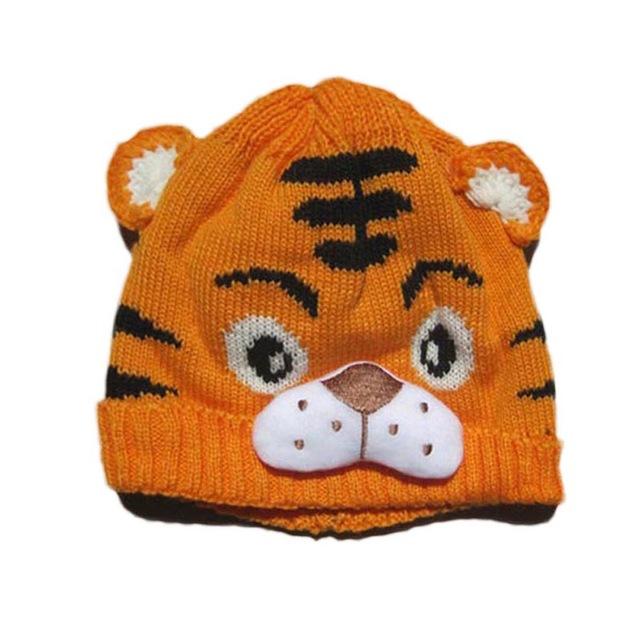 Crochet Knitting Tiger Cap 2016 Spring Autumn Children Knitted Hat Baby Warm Caps Fashion Kids Beanies skull Girl Boy Caps