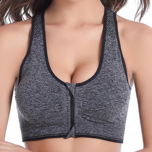 Women Padded Wirefree Zipper Shockproof Sports Bras, Underwear