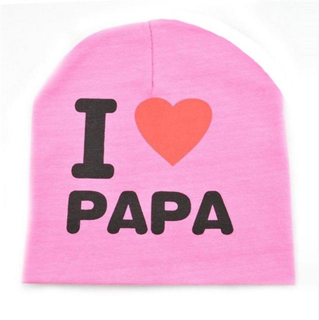 I Love PAPA MAMA Baby Hats Beanies Cute Toddler Kids Newborn Girls Boys Infant Cotton Hat Cap Accessories New