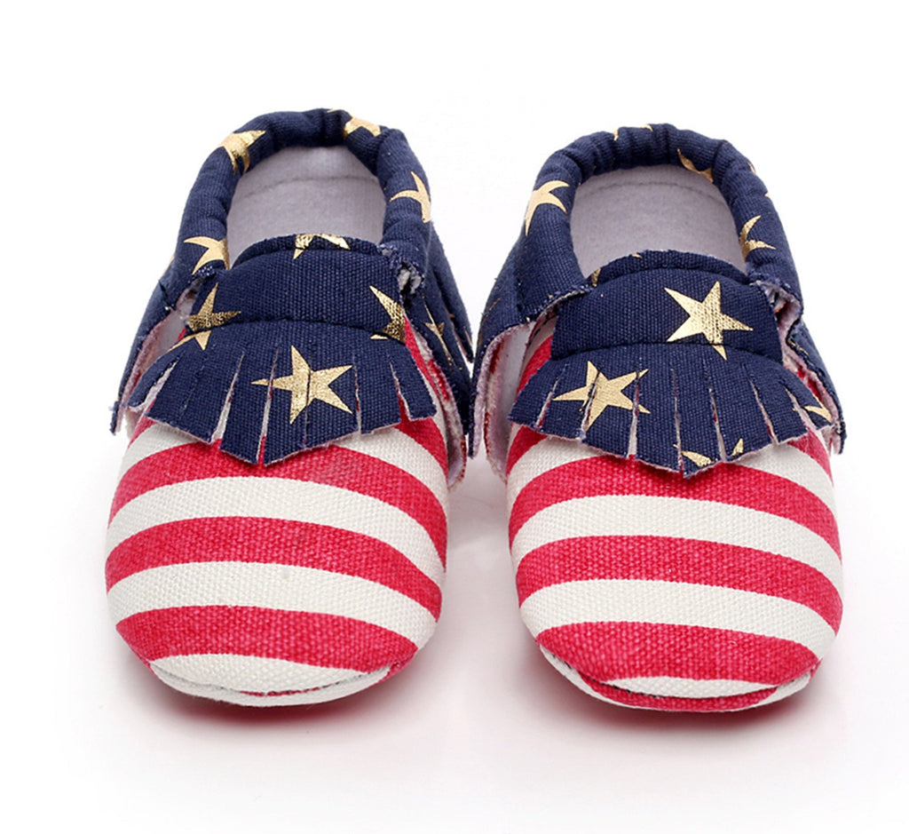 Us Flag Baby Moccasins