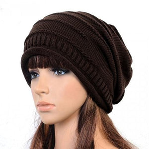 2016 Winter New Fashion Retro Unisex Women Men Oversized Cable Knitted Knit Baggy Slouch Beanie Hat Cap Black/Brown/Gray