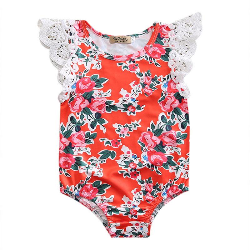 Floral Red Romper