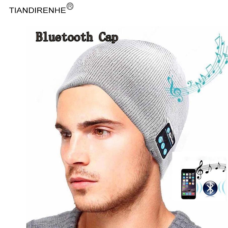 TIANDIRENHE Bluetooth Smart Cap Headset Headphone Speaker Sport Music Hat Soft Warm Beanie Hat Wireless Mic Headphone for iPhone