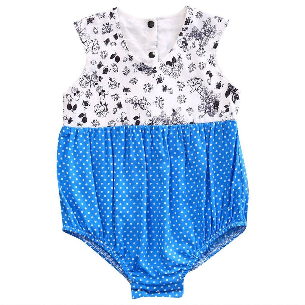 Blue White Romper