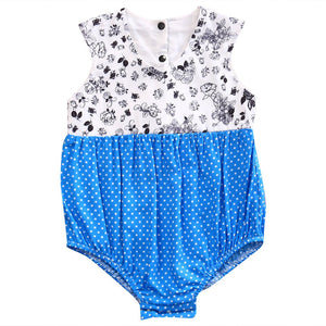 Blue White Romper