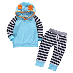 Blue Orange Striped Set