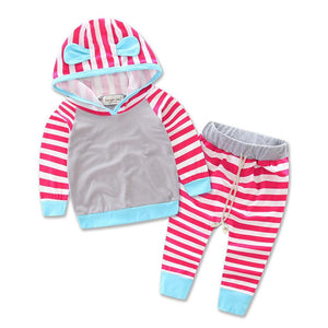 Blue Orange Striped Set