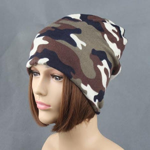 New Fashion Women Casual Camouflage Beanie Hats Ladies Caps Letters Printed Cotton Skullies & Beanies girls Gorros