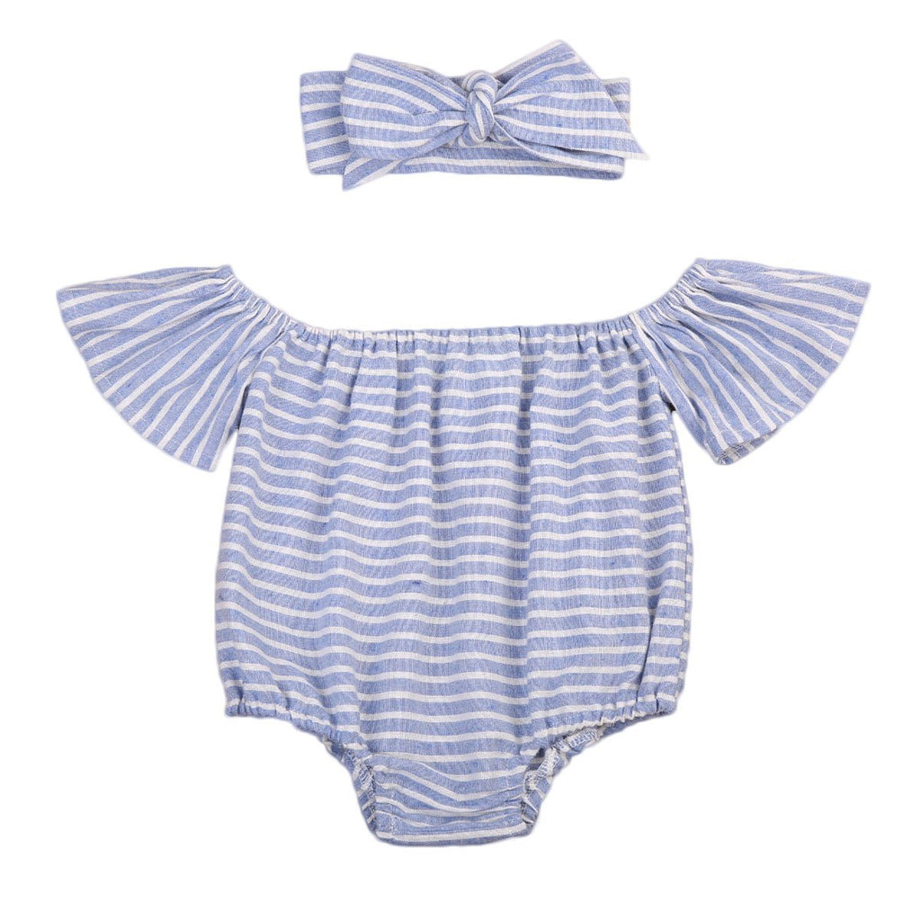 Sky Blue stripes romper