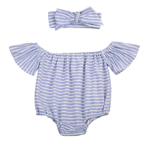 Sky Blue stripes romper