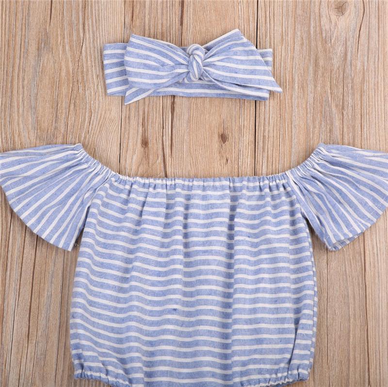Sky Blue stripes romper