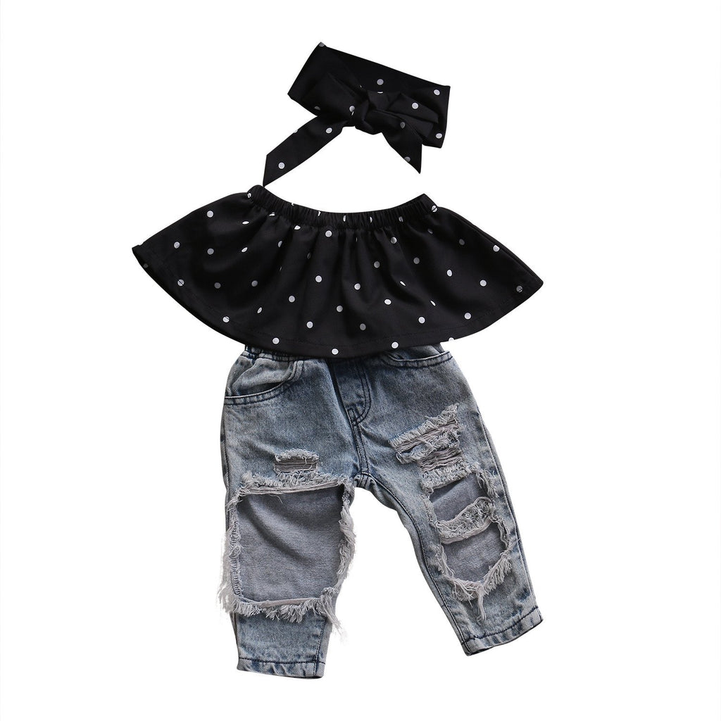 Hole Jeans Set