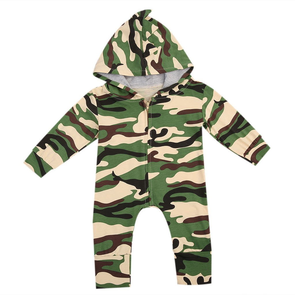 Camouflage Zipper Romper