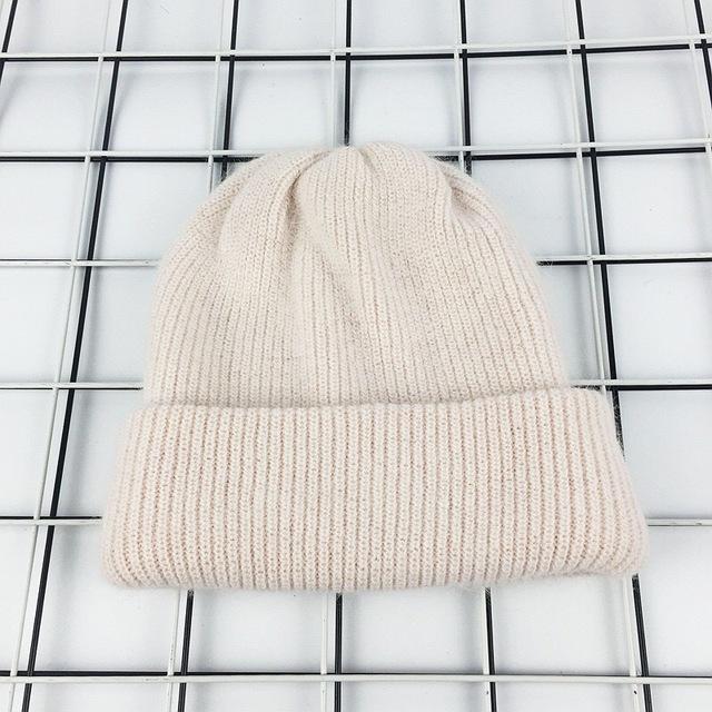 2017 New Winter Hat for Women Rabbit Cashmere Knitted Beanies Thick Warm Vogue Ladies Wool Angora Hat Female Beanie Hats