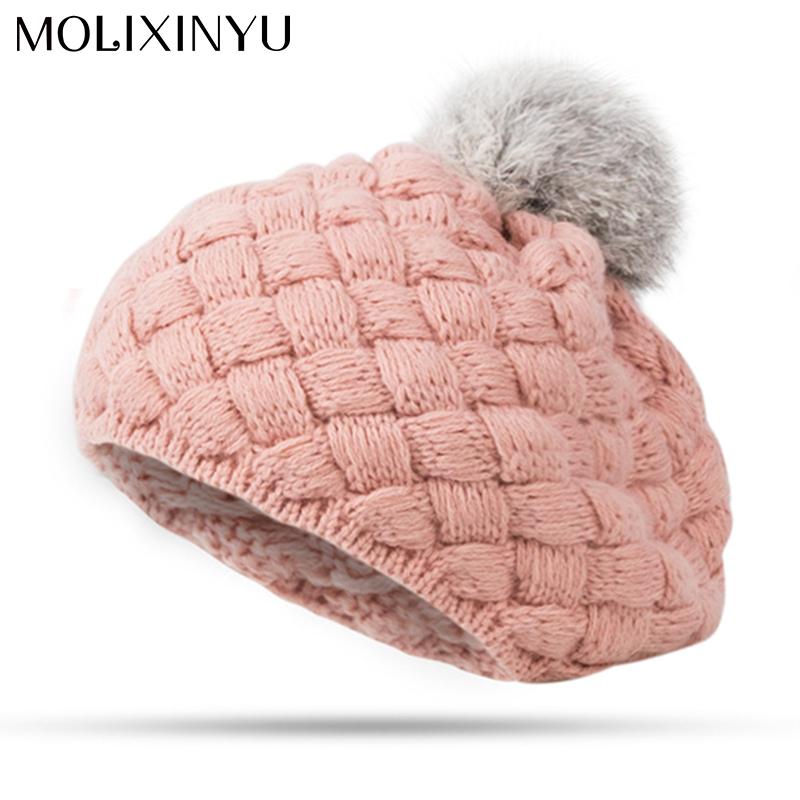 MOLIXINYU 2017 New Baby Winter Hat Knit Crochet Baby Beret Girl Cap For Children Cotton Warm Cap Cute Warm Kid Beanie Unisex