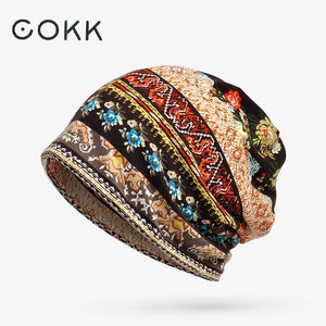 COKK Hats For Men Women Beanies Ladies Thin Camouflage Flower Hip Hop Beanies Hat Scarf Mask Bonnet Female Male Autumn 2017 New